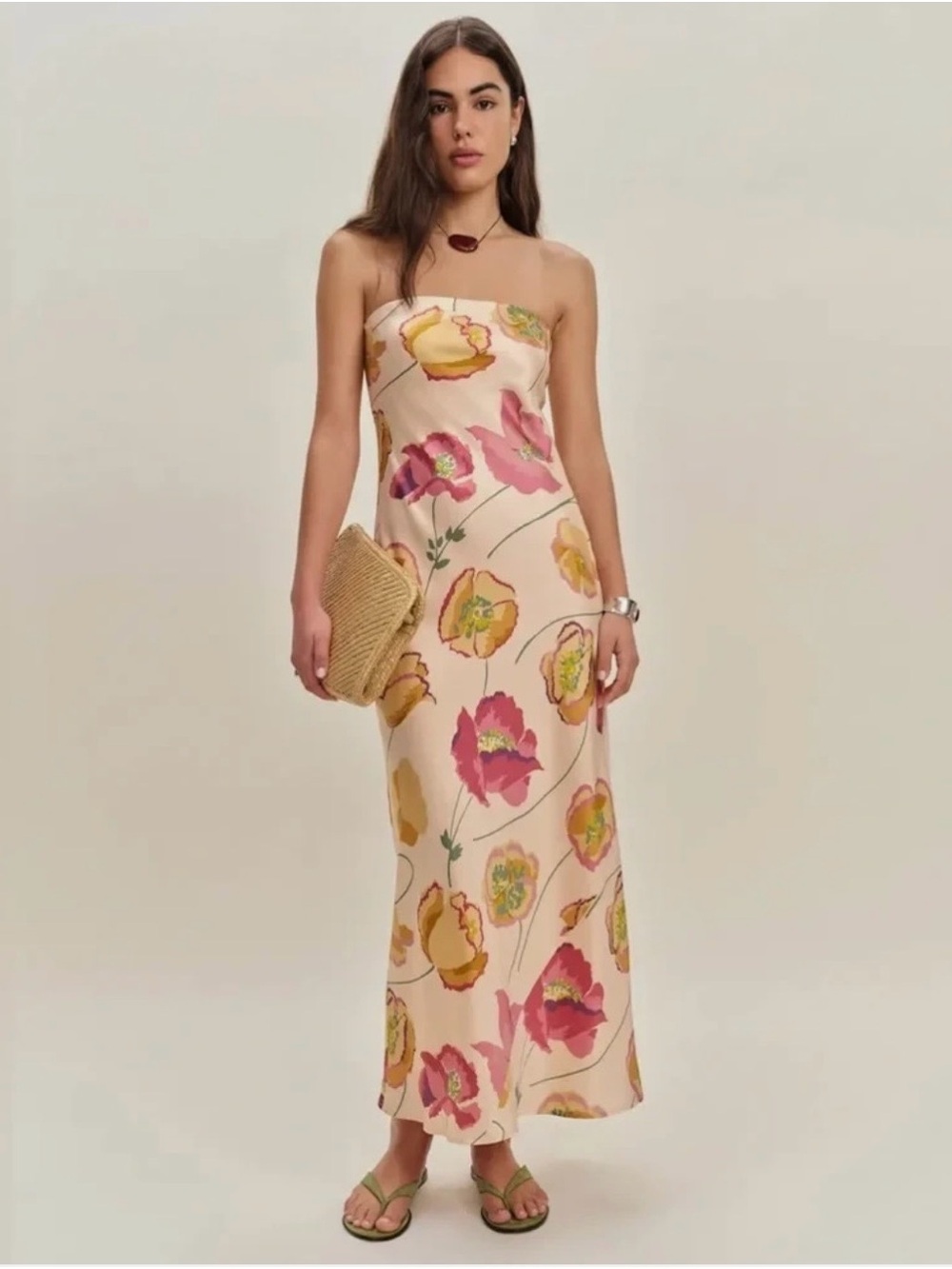 Reformation Joana Silk Dress in Viviana size XS